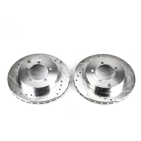 Power Stop 91-93 Dodge Stealth Rear Evolution Drilled & Slotted Rotors - Pair - JBR585XPR