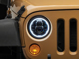 Raxiom 07-18 Jeep Wrangler JK Axial 7-In LED Headlights w/ DRL Turn Signals- Blk Housing (Clear) - J173078