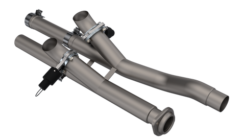 QTP 17-18 Ford Raptor EC/CC 2.5in 304SS Aggressor Cutout Dual Mid Pipes - 540117