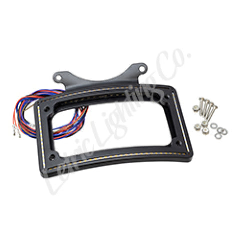 Letric Lighting 10-13 Road Glide Perfect Plate Light Black Curved License Plate Frame - LLC-CPPL-B3