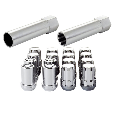 McGard SplineDrive Tuner 4 Lug Install Kit w/Locks & Tool (Cone) M12x1.25 / 13/16 Hex - Chrome (CS) - 65454CN