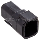NAMZ Deutsch DTM 6-Position Receptacle w/6 Stamped Terminals & Wedgelock - Black (HD 74106-98BK) - MDR-6B