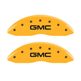 MGP Front set 2 Caliper Covers Engraved Front GMC Yellow finish black ch - 34207FGMCYL