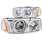 ANZO 1999-2006 GMC Sierra 1500 Crystal Headlights w/ Halo and LED Chrome - 111208