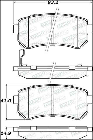 StopTech 10-13 Kia Forte Koup Street Performance Front Brake Pads - 308.11570