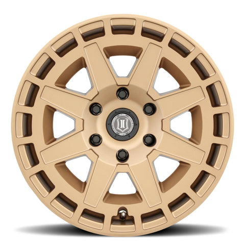 ICON Compass 17x8.5 6x5.5 0mm Offset 4.75in BS Satin Brass Wheel - 3217858347BS