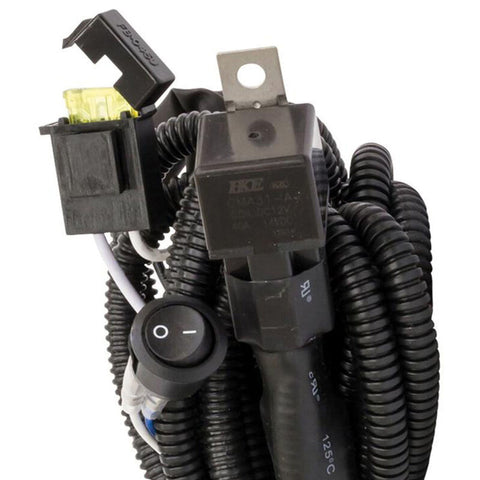 Westin 11ft Length 12 Ga Incl 30 Amp Fuse w/ Loom & Single Connector LED Wiring Harness - Black - 09-12000-5