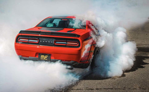 MagnaFlow Axle-Back, SS, 2.5in, Quad Split Rear 3.5in Tip 2015 Dodge Challenger R/T 5.7L - 19210