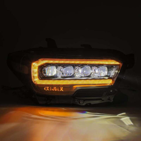 AlphaRex 16-20 Toyota Tacoma NOVA LED Projector Headlights Plank Style Chrome w/Activation Light - 880706