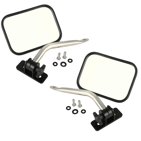 Rugged Ridge 97-18 Jeep Wrangler Stainless Steel Rectangular Quick Release Mirrors - 11026.12