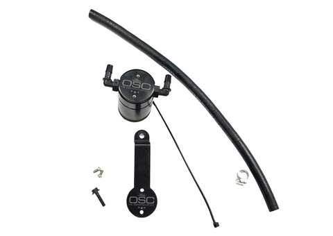 J&L 16-21 Honda Civic 1.5L Turbo (EX & Si) Passenger Side Oil Separator 3.0 - Black Anodized - 3102P-B