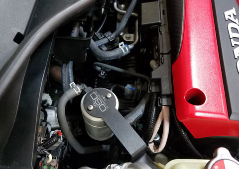 J&L 17-21 Honda Civic Type R Passenger Side Oil Separator 3.0 - Clear Anodized - 3100P-C