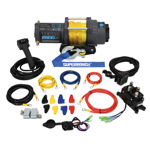 Superwinch 2500 LBS 12V DC 3/16in x 40ft Synthetic Rope Terra 2500SR Winch - Gray Wrinkle - 1125270
