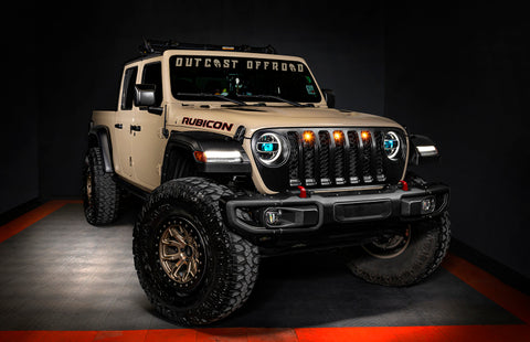 Oracle Pre-Runner Style LED Grille Kit for Jeep Gladiator JT - Amber - 5871-005