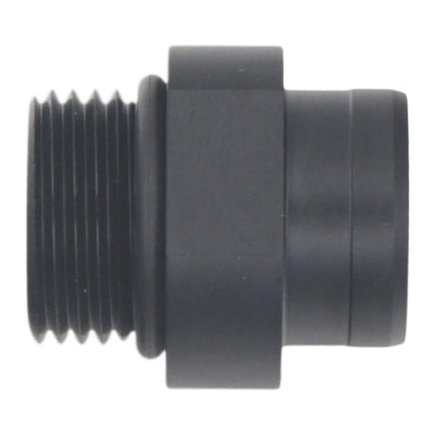 DeatschWerks 8AN ORB to S387 Pre-Filter Sock Adapter - Anodized Matte Black - 6-02-0737-B