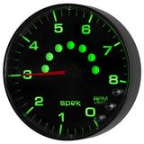 Autometer Spek-Pro Gauge Tachometer 5in 8K Rpm W/Shift Light & Peak Mem Black/Black - P238328