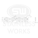 Stainless Works Chevrolet LS1/LS6 Round Port Header 304SS Exhaust Flanges 1-3/4in Primaries - HFLS1175