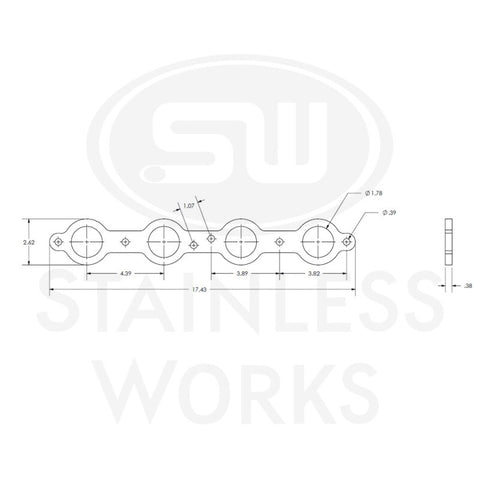 Stainless Works Chevrolet LS1/LS6 Round Port Header 304SS Exhaust Flanges 1-3/4in Primaries - HFLS1175