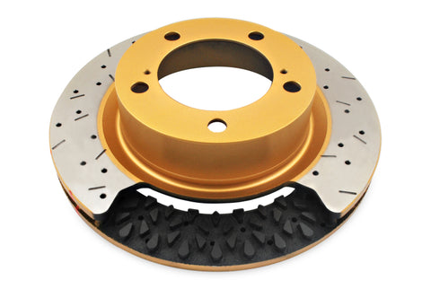 DBA 15-21 Nissan GT-R Nismo Front Left 5000 Series 2-Piece Drilled Rotor w/Black Hat - DBA52379BLKLXD