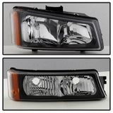 xTune Chevy Silverado 2500HD 03-06 Crystal Headlights w/ Bumper Lights Black HD-JH-CSIL03-AM-BK-SET - 5069801