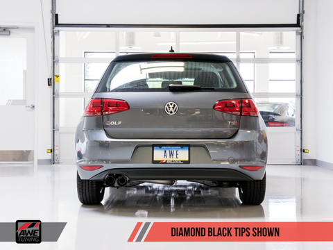 AWE Tuning VW MK7 Golf 1.8T Touring Edition Exhaust w/Diamond Black Tips (90mm) - 3015-23044