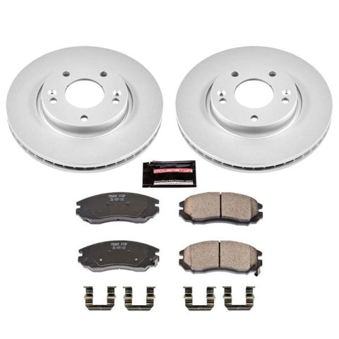 Power Stop 04-06 Hyundai Tiburon Front Z17 Evolution Geomet Coated Brake Kit - CRK163
