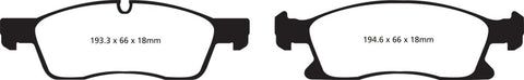 EBC 11+ Dodge Durango 3.6 Yellowstuff Front Brake Pads - DP41871R