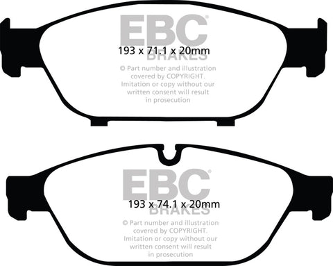 EBC 12+ Audi A6 Quattro 3.0 Supercharged Redstuff Front Brake Pads - DP32086C