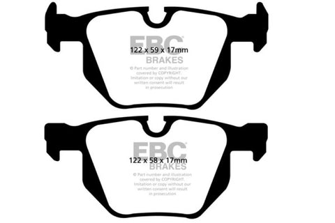 EBC 07-10 BMW X5 3.0 Greenstuff Rear Brake Pads - DP61494