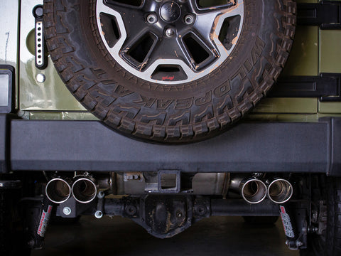 aFe Vulcan Series 2.5in 304SS Cat-Back Exhaust 07-18 Jeep Wrangler (JK) V6-3.6/3.8L w/ Polished Tips - 49-38087-P