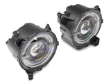 Raxiom 18-23 Jeep Wrangler JL Axial Series 9-In LED Angel Eye Headlights- Blk Housing (Clear Lens) - J167045