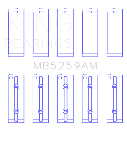 King Engine Bearings Honda B18A1 (Size +0.75mm) Main Bearing Set - MB5259AM0.75