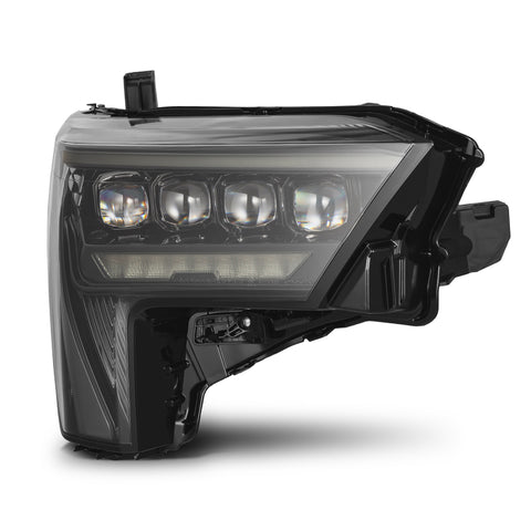 AlphaRex 22-23 Toyota Tundra NOVA-Series Headlights Alpha-Black w/Amber DRL - Req 810029 OR 810030 - 880871