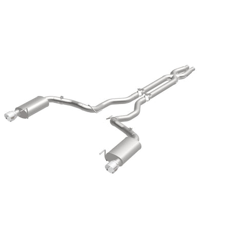MagnaFlow Cat Back, SS, 3in, Street, Dual Split Polished 4.5in Tips 2015 Ford Mustang GT V8 5.0L - 19100