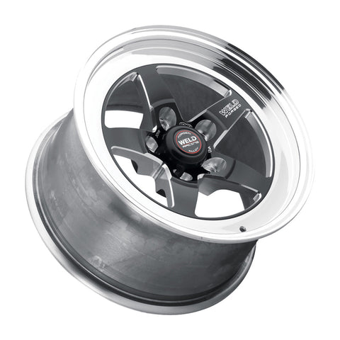 Weld S71 15x5 / 5x4.75 BP / 2.5in. BS Black Wheel (Medium Pad) - Non-Beadlock - 71MB-505B25A