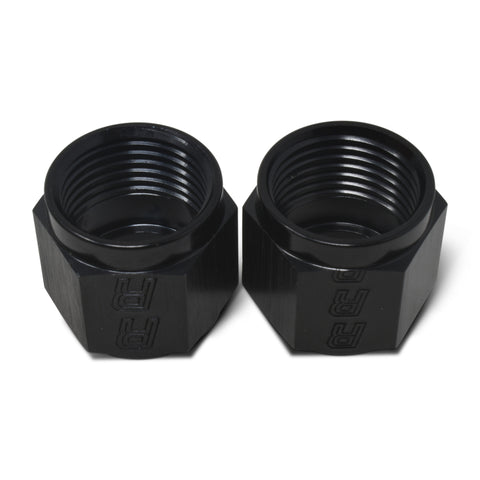 Russell Performance -6 AN Tube Nuts 3/8in dia. (Black) (2 pcs.) - 660575