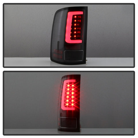 Spyder 07-13 GMC Sierra 1500 V2 Light Bar LED Tail Lights - Black (ALT-YD-GS07V2-LBLED-BK) - 5084743