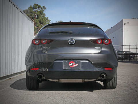 aFe 19-22 Mazda 3 L4 2.5L Takeda 3in to 2-1/2in 304 SS Axle-Back Exhaust w/ Carbon Fiber Tip - 49-37023-C