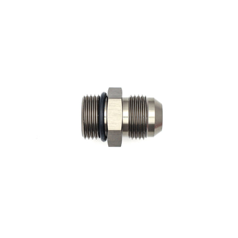 DeatschWerks 10AN ORB Male to 10 AN Male Flare Adapter (Incl O-Ring) - Anodized Matte Black - 6-02-0403-B