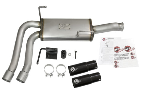 aFe Rebel Series CB Middle-Side Exit SS Exhaust w/ Black Tips 09-16 GM Silverado/Sierra V6/V8 - 49-44070-B