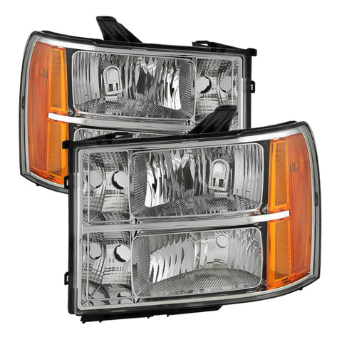 xTune GMC Sierra 07-13 Crystal Headlights Chrome HD-JH-GSIE07-AM-C - 9034756