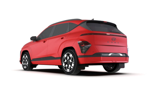 Rally Armor 2024 Hyundai Kona EV Black UR Mud Flap - Red Logo - MF113-UR-BLK-RD