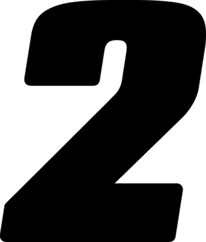 Hardline Dirt Digits 3pk 4 in. - High Gloss Number 2 - Black - DD43B-2