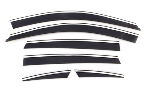 AVS 07-11 Honda CR-V Ventvisor Low Profile Deflectors 6pc - Smoke w/Chrome Trim - 796002