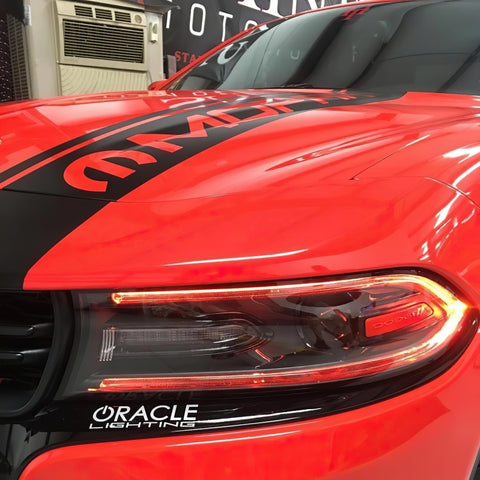 Oracle 15-21 Dodge Charger RGB+W DRL Headlight DRL Kit - ColorSHIFT w/ Simple Controller - 1443-504
