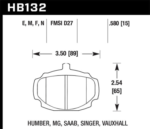 Hawk HP+ Street Brake Pads - HB132N.580