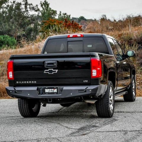 Westin 14-18 Chevy Silverado 1500 Pro-Series Rear Bumper - Textured Black - 58-421005