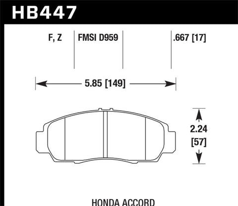 Hawk Performance Ceramic Street Brake Pads - HB447Z.667