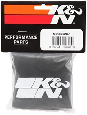 K&N 4.5in Base ID x 3.5in Top ID x 6in H - Black - Round Tapered - Drycharger Air Filter Wrap - RC-5062DK
