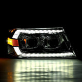 AlphaRex 06-08 Lincoln Mark LT LUXX-Series LED Projector headlights Black w/ Sequential Signal - 880132